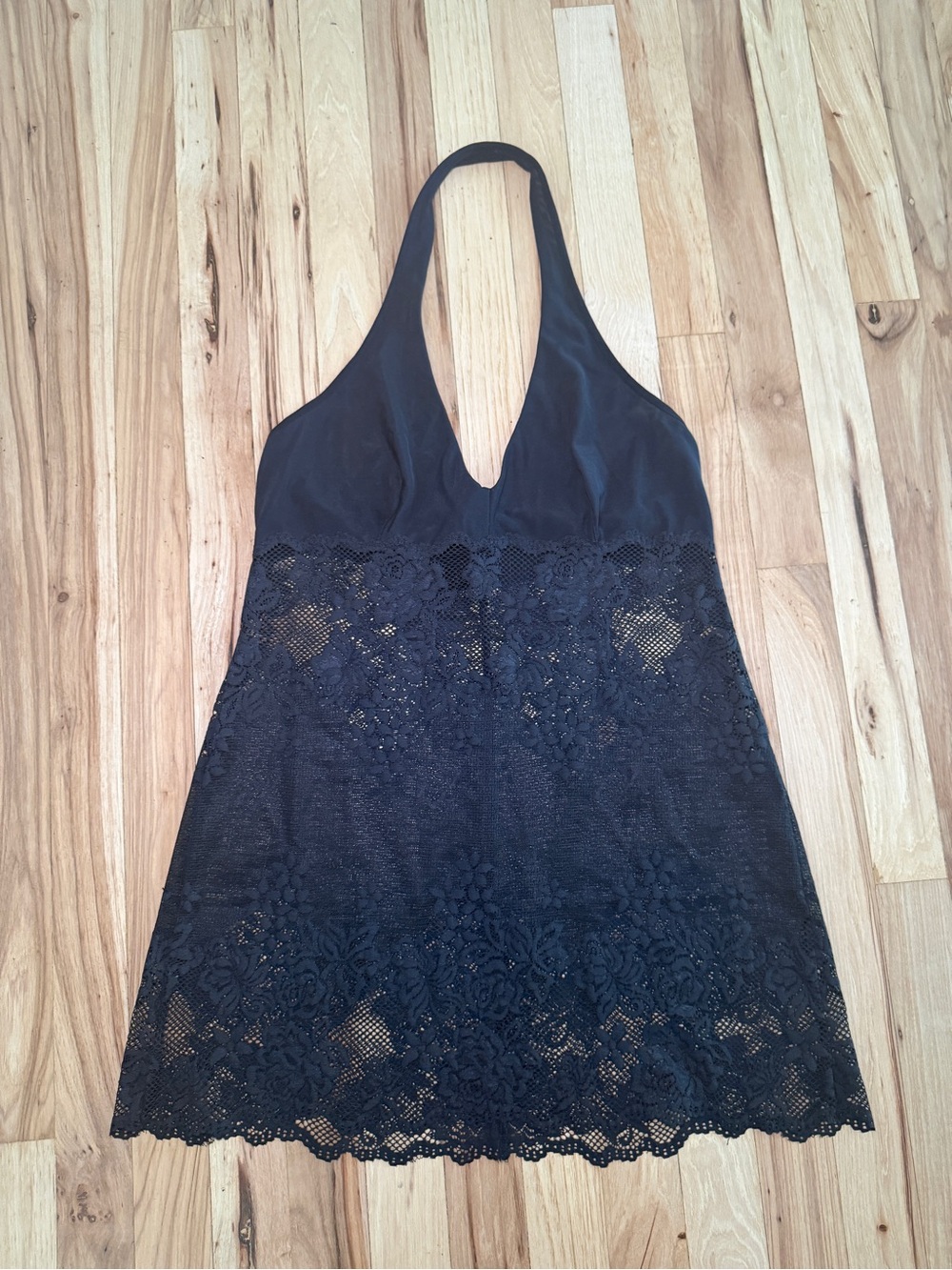 Vintage Victoria’s Secret Y2K Halter Sheer Lace Chemise Slip Dress
